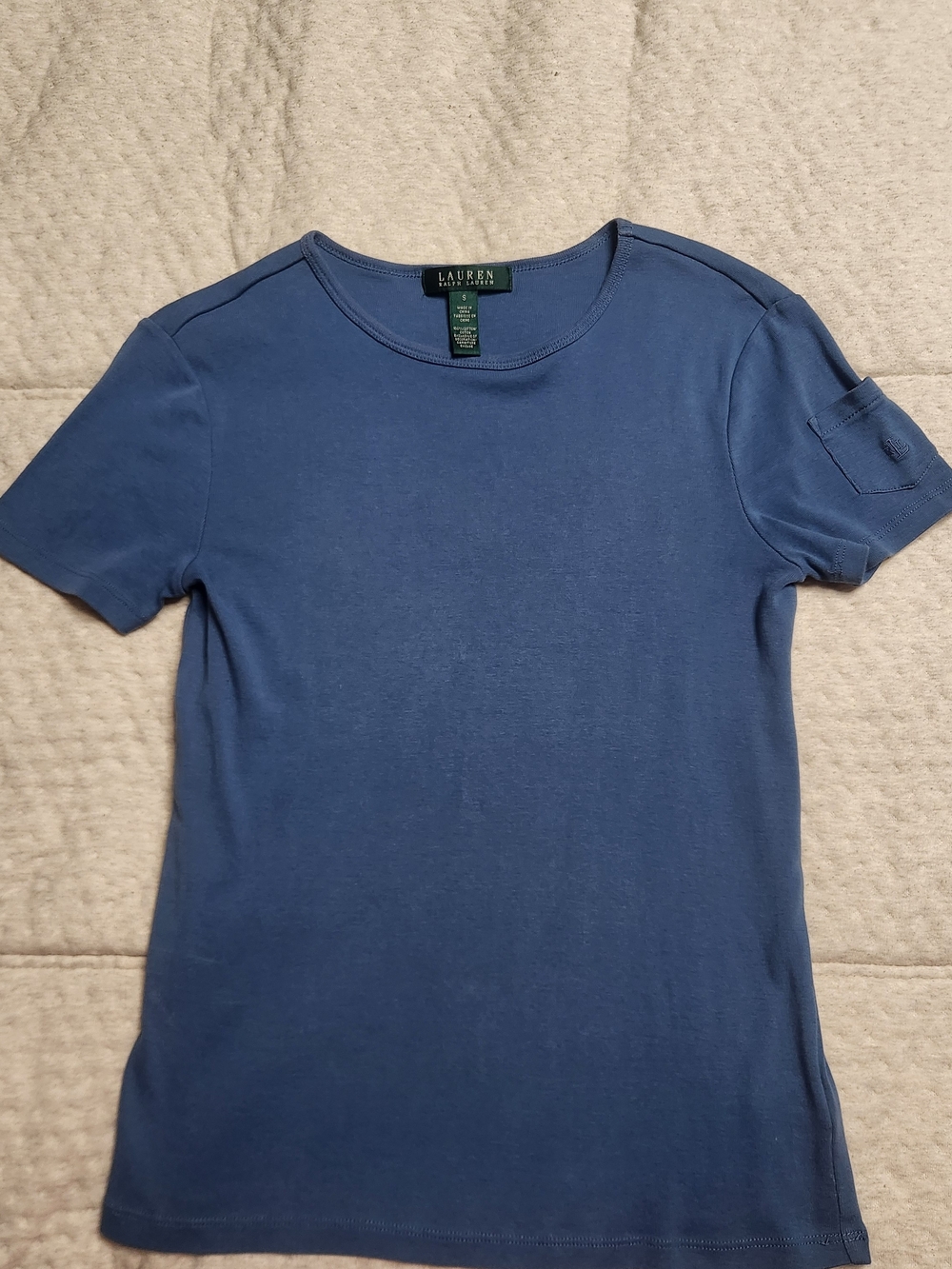Lauren Ralph Lauren Blue Short-Sleeve Crew Neck Tee